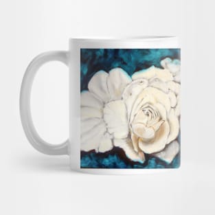 Gardenia on Blue Mug